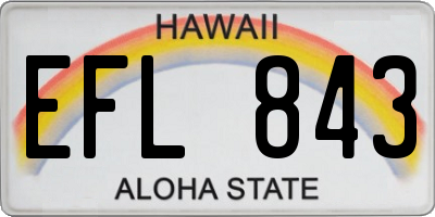 HI license plate EFL843