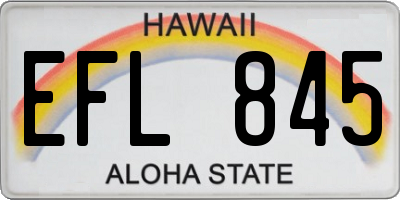 HI license plate EFL845