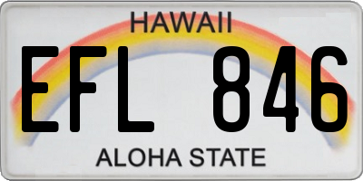 HI license plate EFL846