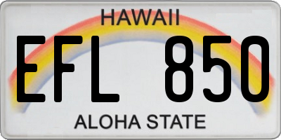 HI license plate EFL850