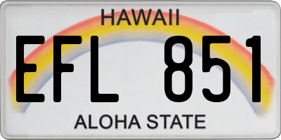 HI license plate EFL851