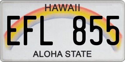 HI license plate EFL855