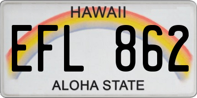 HI license plate EFL862