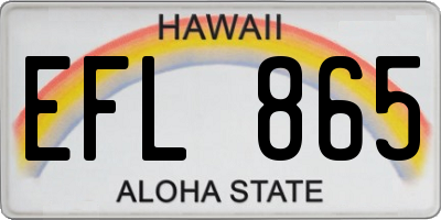 HI license plate EFL865