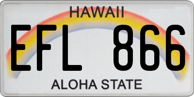 HI license plate EFL866
