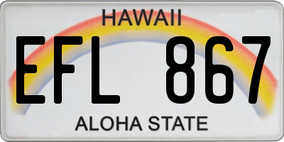 HI license plate EFL867