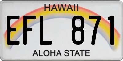 HI license plate EFL871