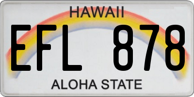 HI license plate EFL878