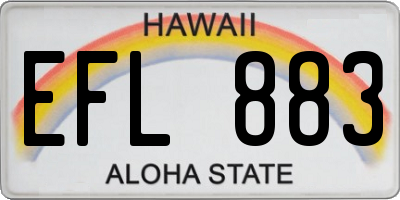HI license plate EFL883