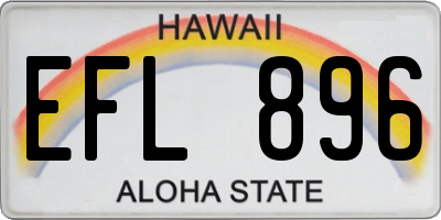 HI license plate EFL896