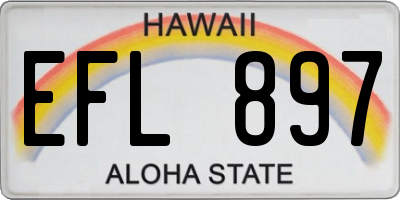 HI license plate EFL897