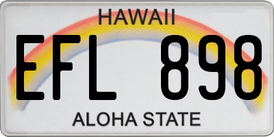 HI license plate EFL898
