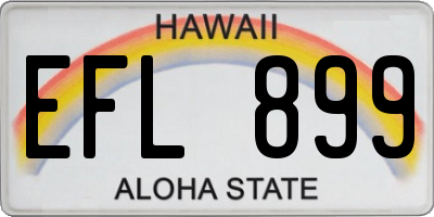 HI license plate EFL899