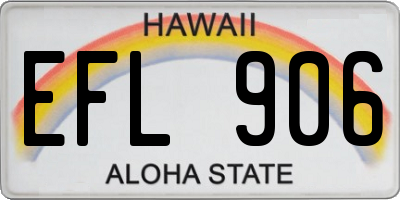 HI license plate EFL906