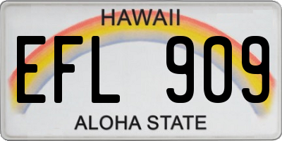 HI license plate EFL909