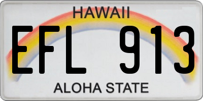 HI license plate EFL913