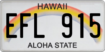 HI license plate EFL915