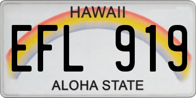 HI license plate EFL919