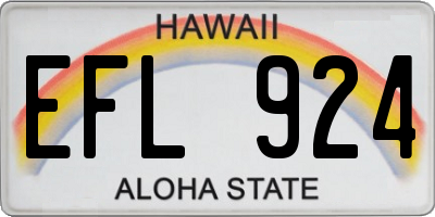 HI license plate EFL924