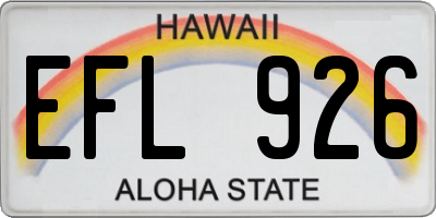 HI license plate EFL926