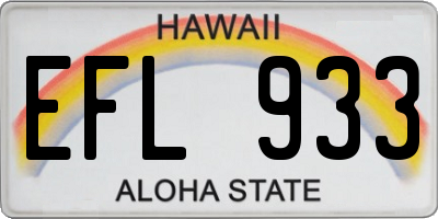 HI license plate EFL933