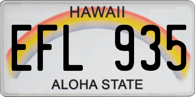 HI license plate EFL935