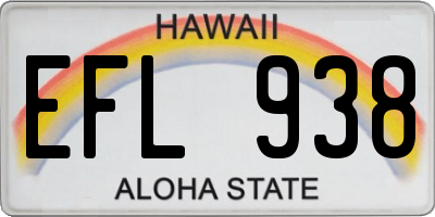 HI license plate EFL938