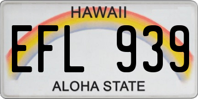 HI license plate EFL939