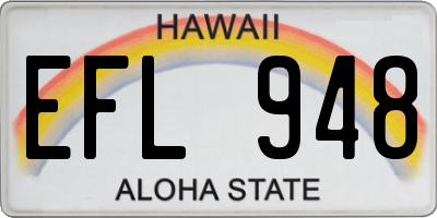 HI license plate EFL948