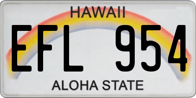 HI license plate EFL954