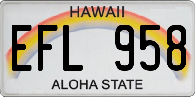 HI license plate EFL958