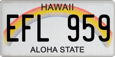 HI license plate EFL959