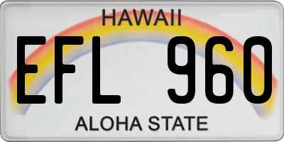 HI license plate EFL960
