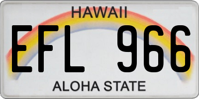 HI license plate EFL966