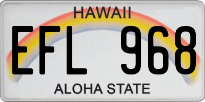 HI license plate EFL968