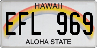 HI license plate EFL969