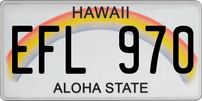 HI license plate EFL970