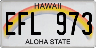 HI license plate EFL973