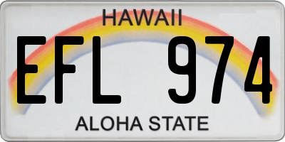 HI license plate EFL974