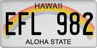 HI license plate EFL982