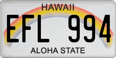 HI license plate EFL994