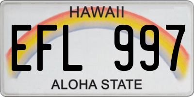 HI license plate EFL997
