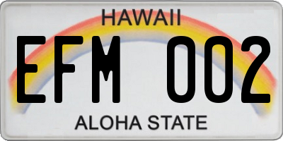 HI license plate EFM002