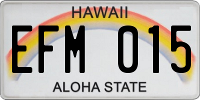 HI license plate EFM015