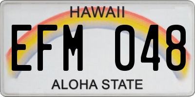 HI license plate EFM048