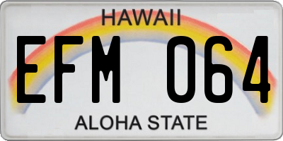 HI license plate EFM064
