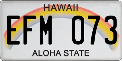 HI license plate EFM073