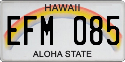 HI license plate EFM085