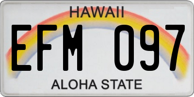 HI license plate EFM097