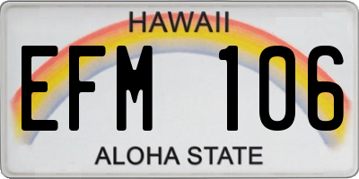 HI license plate EFM106